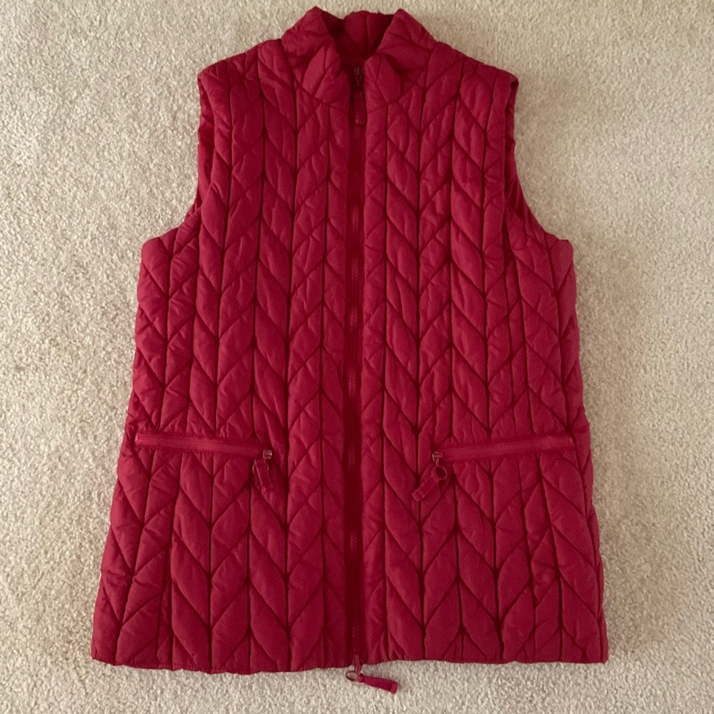 Coldwater Creek Cherry Red Quilted Vest